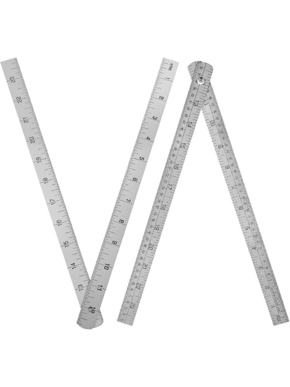 2-Pack Metal Folding Ruler, 3/4 in x 2 ft - Durable Steel Measuring Tool